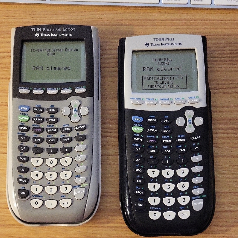 Texas Instruments TI-84 Plus Silver and Black Calculators